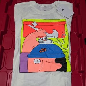 Nike White T-Shirt with Colorful Graphic